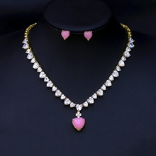 Show details for Trendy Gold Plated Cubic Zirconia 2 Piece Jewelry Set with No-Risk Refund