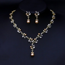 Show details for Great Cubic Zirconia Gold Plated 2 Piece Jewelry Set
