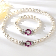 Picture of Best Artificial Pearl Geometric 2 Piece Jewelry Set