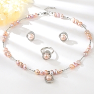 Show details for Classic Platinum Plated 3 Piece Jewelry Set with Unbeatable Quality