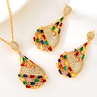 Show details for Bling Geometric Cubic Zirconia 2 Piece Jewelry Set