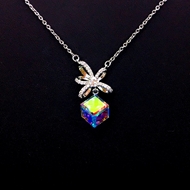 Show details for New Swarovski Element Colorful Pendant Necklace