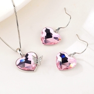 Show details for Copper or Brass Pink 2 Piece Jewelry Set at Super Low Price