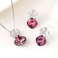 Show details for Copper or Brass Pink 2 Piece Jewelry Set at Great Low Price