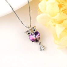 Show details for Top Owl Purple Pendant Necklace