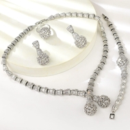 Show details for Purchase Platinum Plated White 4 Piece Jewelry Set Exclusive Online