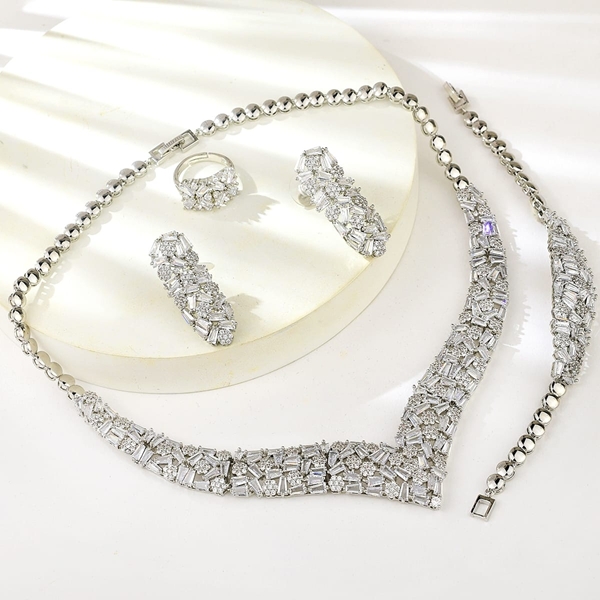 Picture of Party Cubic Zirconia 4 Piece Jewelry Set with Fast Shipping