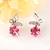 Picture of Nickel Free Platinum Plated Pink Dangle Earrings with No-Risk Refund