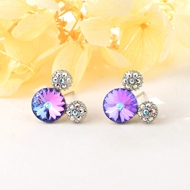 Show details for Featured Purple Geometric Dangle Earrings with Full Guarantee