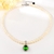 Picture of Hypoallergenic Platinum Plated Green Pendant Necklace with Easy Return