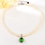 Show details for Hypoallergenic Platinum Plated Green Pendant Necklace with Easy Return