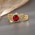 Picture of Latest Geometric Red Fashion Ring