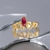 Picture of Buy Gold Plated Red Fashion Ring with Wow Elements