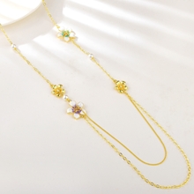 Show details for Top Flowers & Plants Zinc Alloy Fashion Sweater Necklace