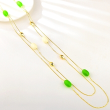Show details for Nice Resin Green Fashion Sweater Necklace