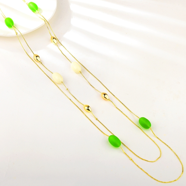 Picture of Nice Resin Green Fashion Sweater Necklace
