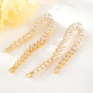 Show details for Buy Gold Plated Copper or Brass Dangle Earrings with Wow Elements