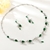 Picture of Low Cost Platinum Plated Green 2 Piece Jewelry Set