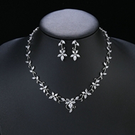 Picture of Top Flowers & Plants Platinum Plated 2 Piece Jewelry Set