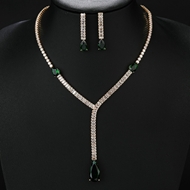 Picture of Great Value Green Cubic Zirconia 2 Piece Jewelry Set in Exclusive Design