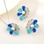 Picture of New Season Blue Flowers & Plants 2 Piece Jewelry Set Factory Direct