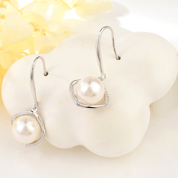 Picture of Nice Artificial Pearl Fashion Dangle Earrings