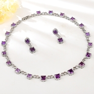 Show details for Brand New Purple Geometric 2 Piece Jewelry Set with SGS/ISO Certification