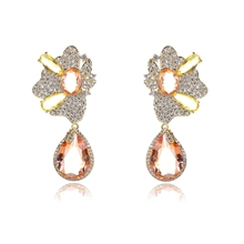 Show details for Good Quality Cubic Zirconia Gold Plated Dangle Earrings