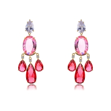Show details for Irresistible Pink Cubic Zirconia Dangle Earrings with Easy Return