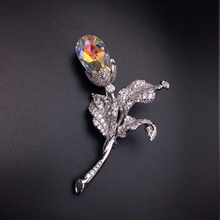 Show details for Stylish Flower Platinum Plated Brooche