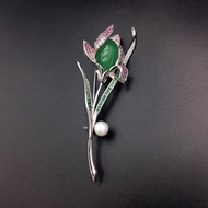 Show details for Latest Flower Swarovski Element Brooche