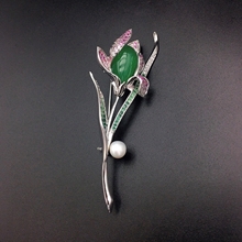 Show details for Latest Flower Swarovski Element Brooche