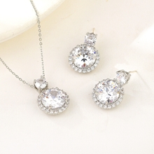Show details for Good Quality Cubic Zirconia White 2 Piece Jewelry Set