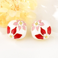 Picture of Delicate Flowers & Plants White Dangle Earrings