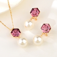 Show details for Eye-Catching Purple Swarovski Element 2 Piece Jewelry Set with Member Discount