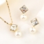 Show details for Eye-Catching White Geometric 2 Piece Jewelry Set with Member Discount