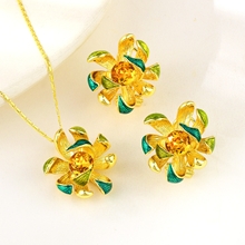 Show details for Distinctive Yellow Classic 2 Piece Jewelry Set As a Gift
