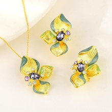 Show details for Brand New Black Flowers & Plants 2 Piece Jewelry Set with Wow Elements