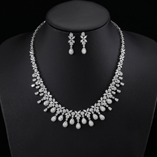 Show details for Fashion Cubic Zirconia Copper or Brass 2 Piece Jewelry Set