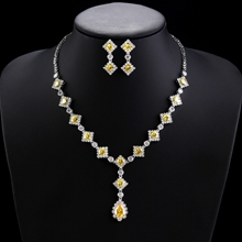 Show details for Fancy Geometric Platinum Plated 2 Piece Jewelry Set