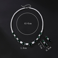 Picture of Low Cost Platinum Plated Green 2 Piece Jewelry Set with Low Cost