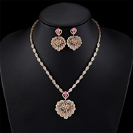Picture of Good Quality Cubic Zirconia Copper or Brass 2 Piece Jewelry Set