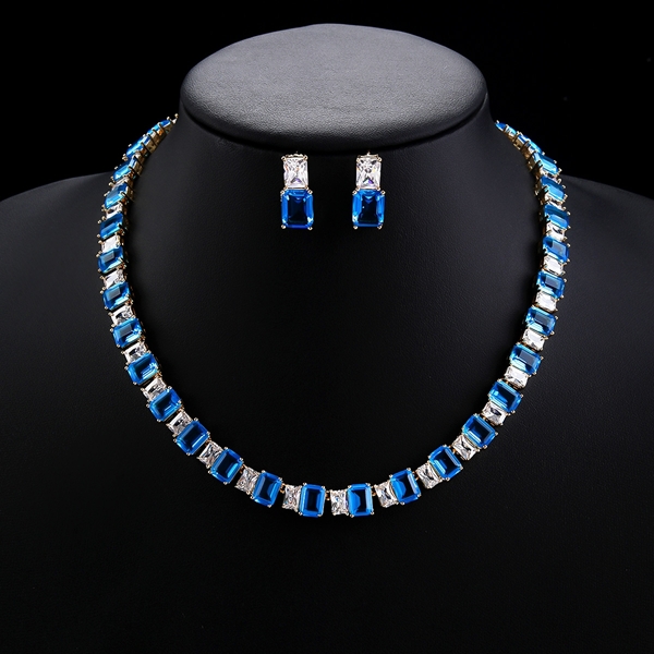 Picture of Distinctive Blue Gold Plated 2 Piece Jewelry Set with Low MOQ