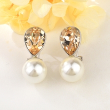 Show details for Impressive Yellow Swarovski Element Dangle Earrings with Low MOQ
