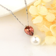 Show details for Great Swarovski Element Pink Pendant Necklace