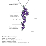 Picture of Designed Italian craftsmanship 925 silver inlaid dazzling luxury banquet style exaggerated amethyst handmade jewelry necklace