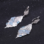 Picture of Italian craftsmanship design gentle and simple temperament style 925 silver topaz personalized earrings